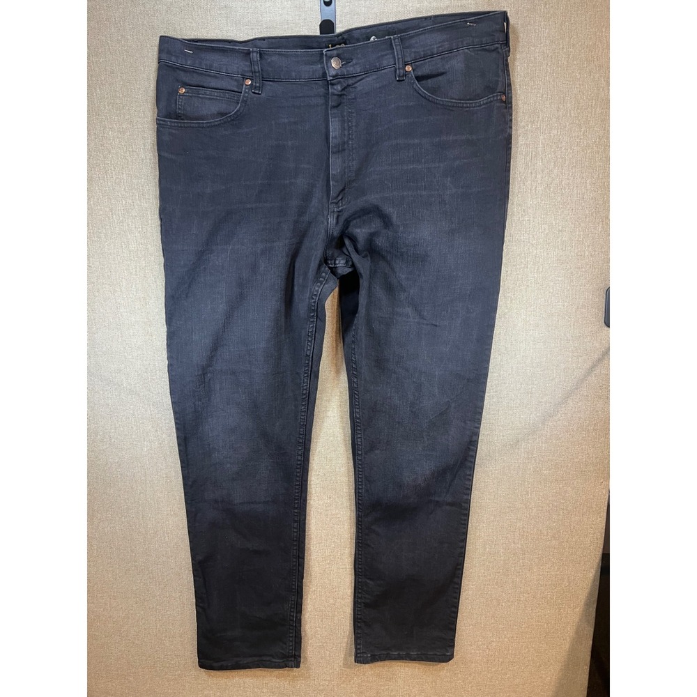 Lee Regular Fit S-Gene Black Jeans Mens 40x34 Straight Leg Stretch Denim A-010